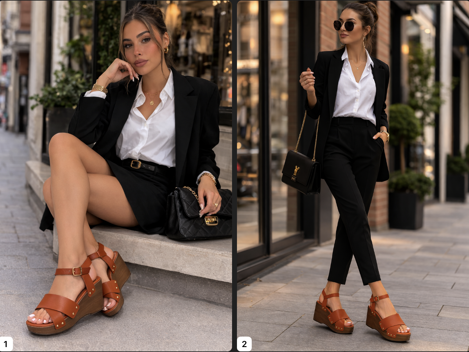 Sandales Compensées Brides Croisées Cloutées BELLICY / Cink-me