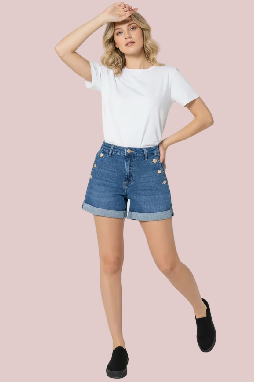 Short Jean Taille Haute Stretch – NINA CARTER