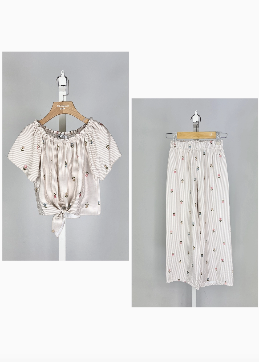 Ensemble 2 Pièces Fleurs Fille - MINI MIGNON PARIS