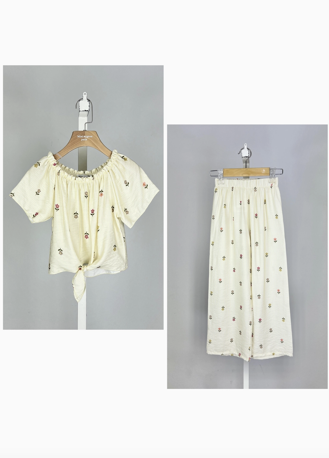 Ensemble 2 Pièces Fleurs Fille - MINI MIGNON PARIS