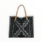Sac Cabas Coton et Cuir Tapisserie LOUISA LEE