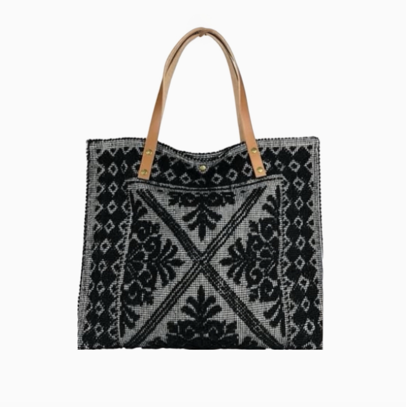 Sac Cabas Coton et Cuir Tapisserie   Louisa Lee