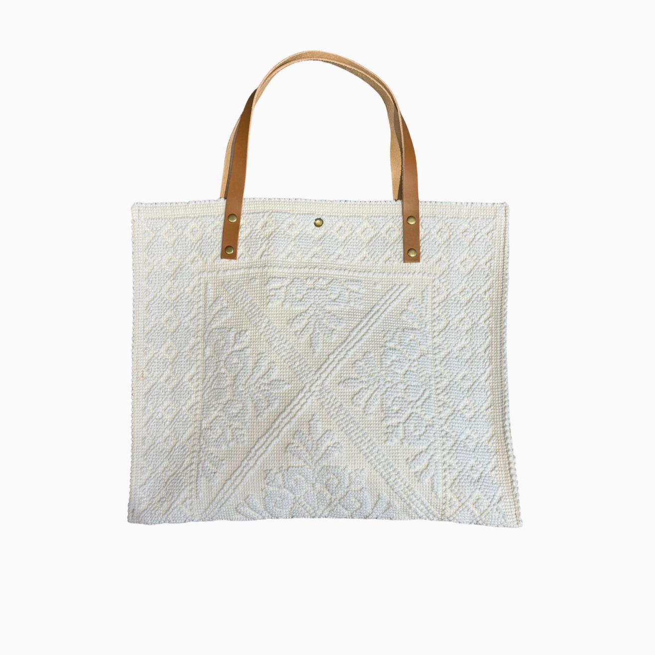 Sac Cabas Coton et Cuir Tapisserie   Louisa Lee