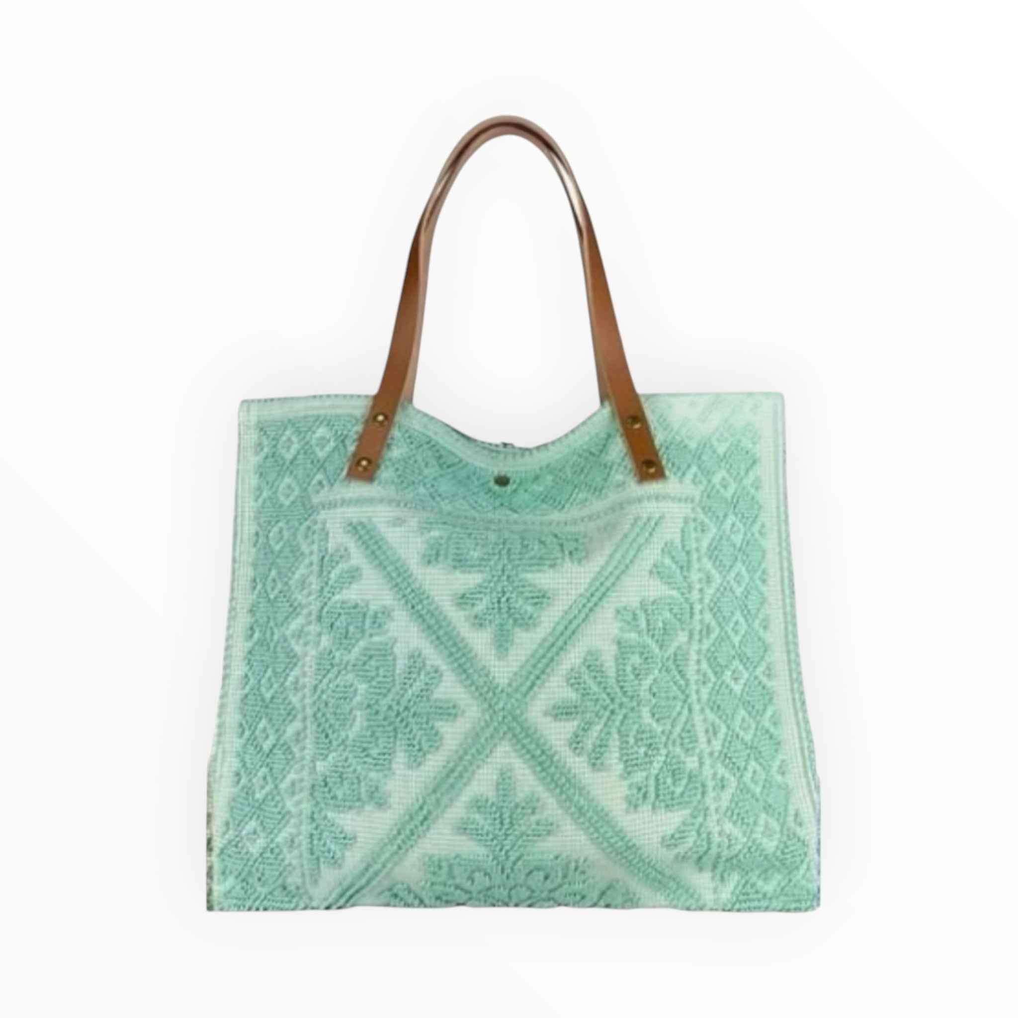 Sac Cabas Coton et Cuir Tapisserie LOUISA LEE