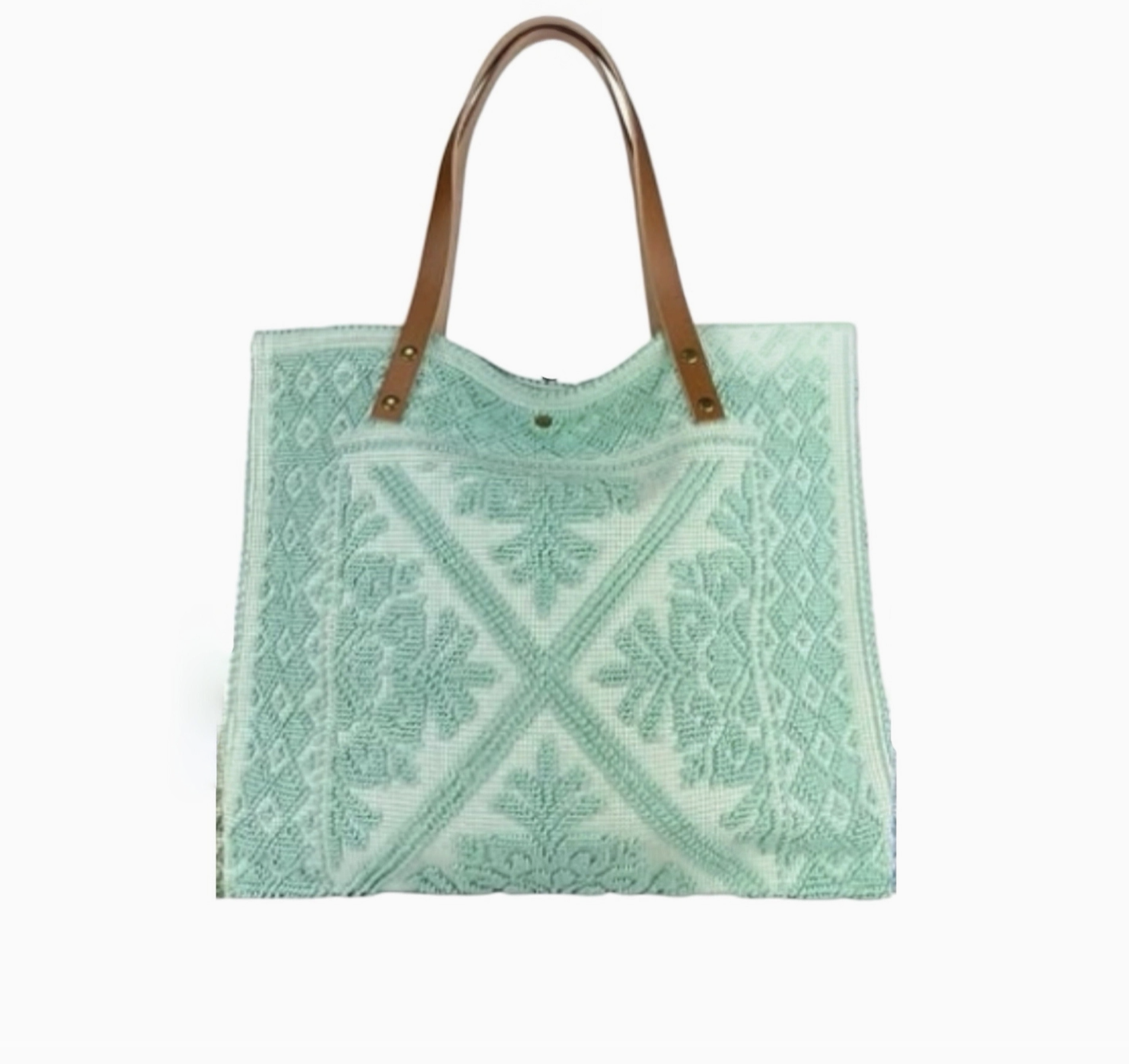 Sac Cabas Coton et Cuir Tapisserie   Louisa Lee