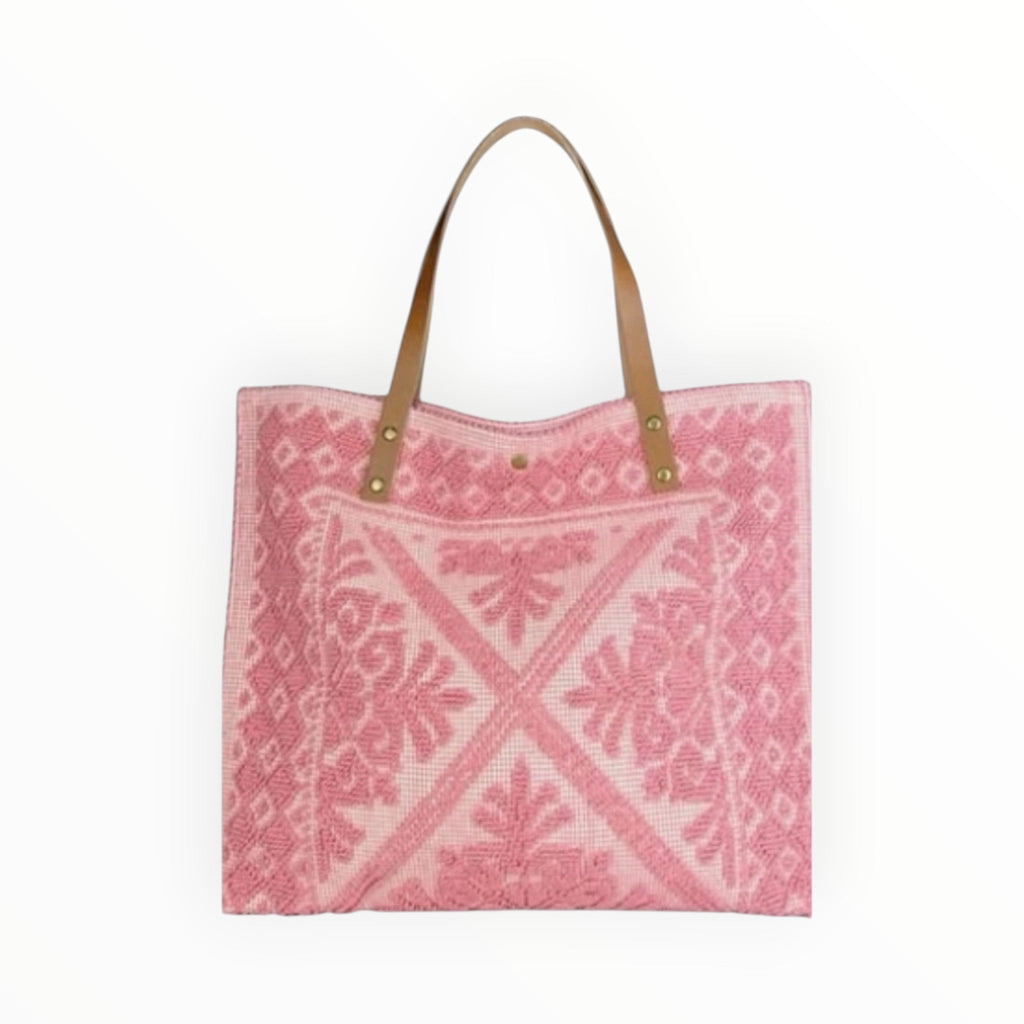 Sac Cabas Coton et Cuir Tapisserie LOUISA LEE