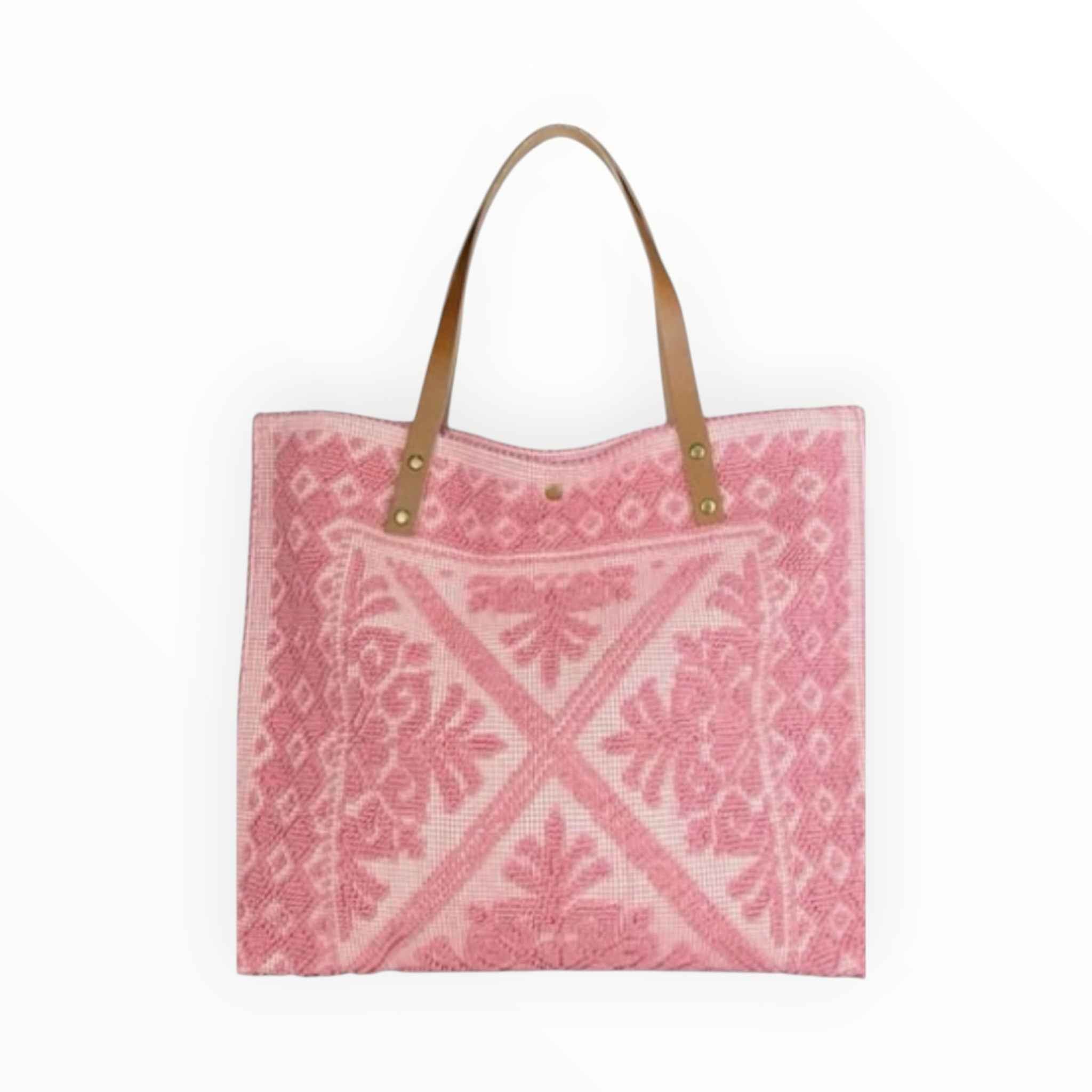 Sac Cabas Coton et Cuir Tapisserie LOUISA LEE