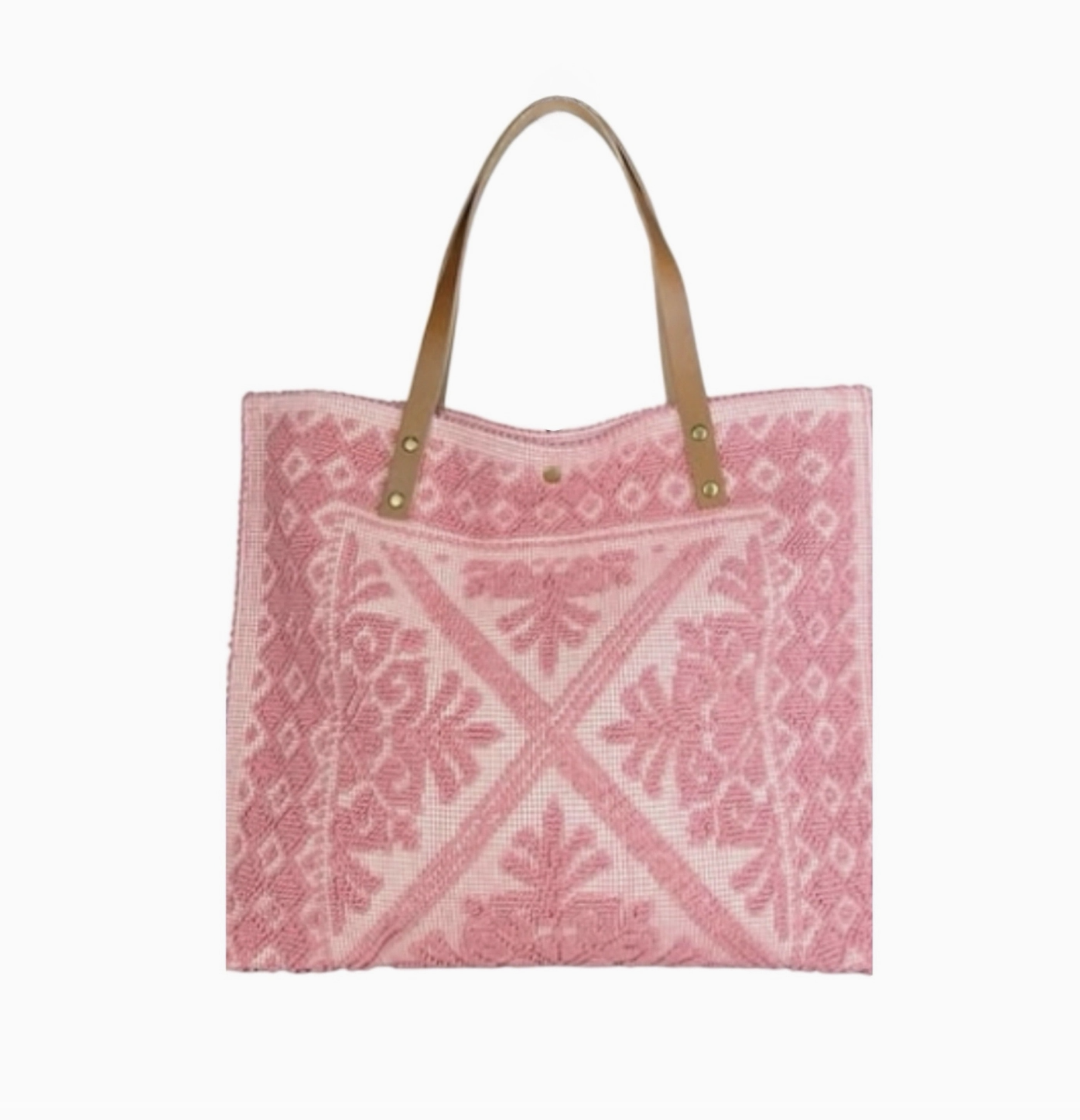 Sac Cabas Coton et Cuir Tapisserie   Louisa Lee