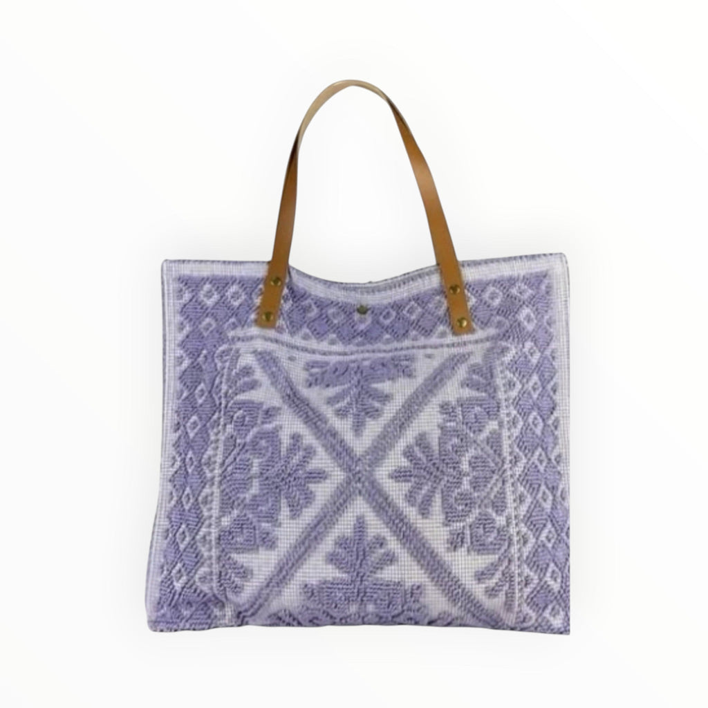 Sac Cabas Coton et Cuir Tapisserie LOUISA LEE