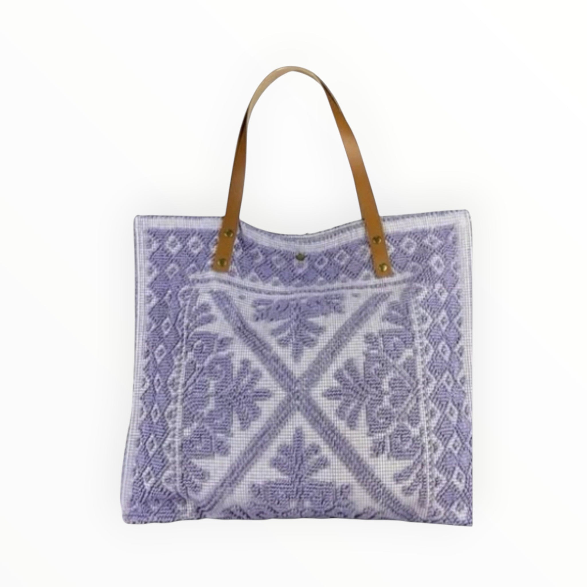 Sac Cabas Coton et Cuir Tapisserie LOUISA LEE