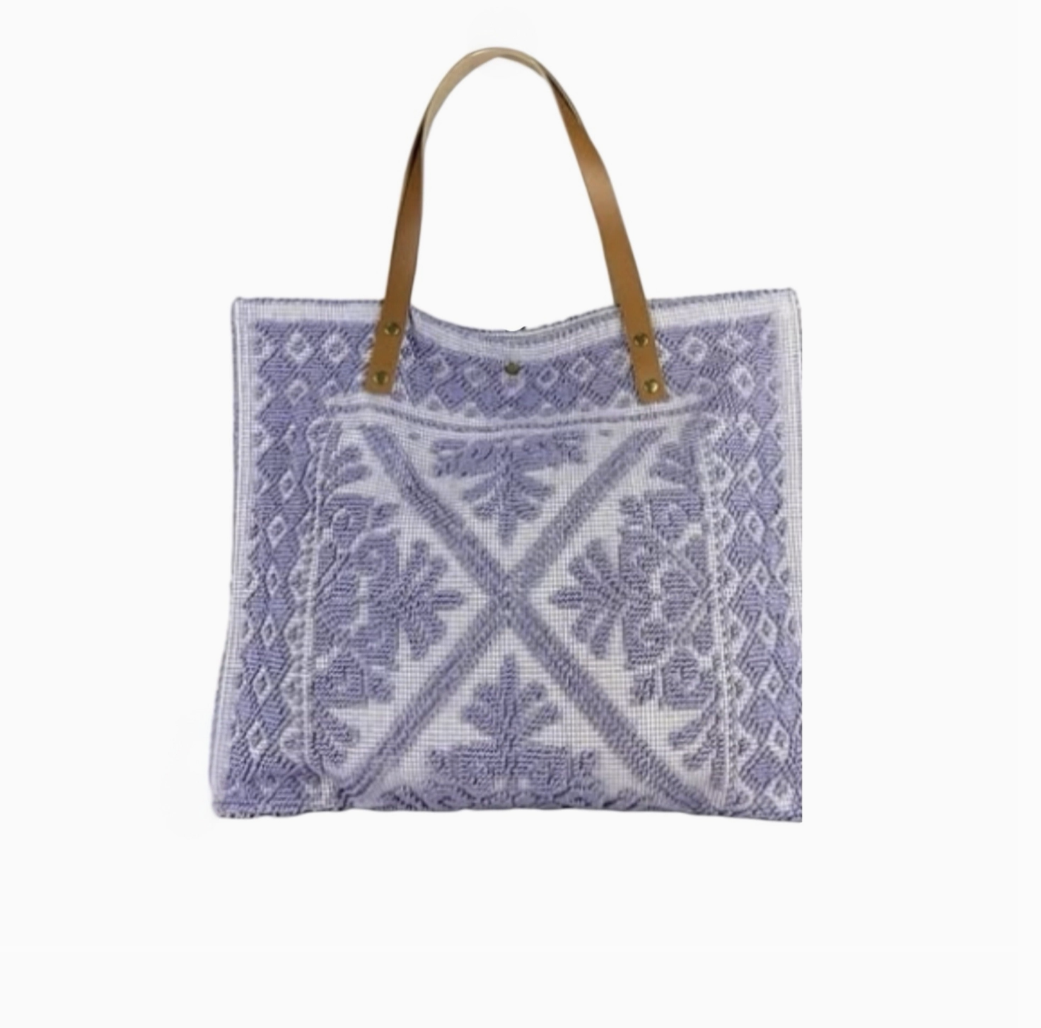 Sac Cabas Coton et Cuir Tapisserie   Louisa Lee