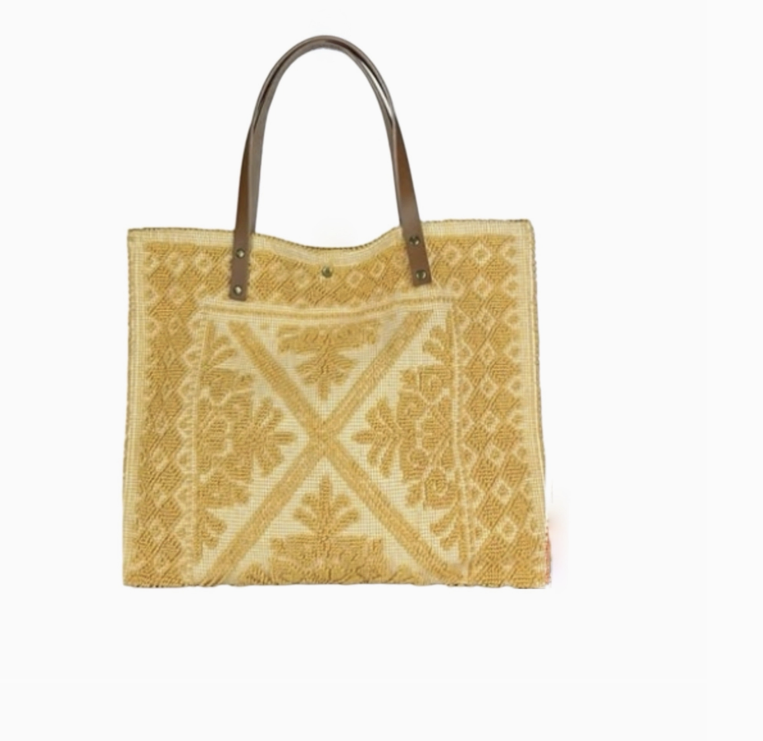 Sac Cabas Coton et Cuir Tapisserie   Louisa Lee