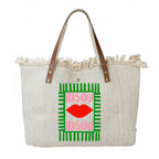 Sac Cabas Coton Garni Cuir LOUISA LEE