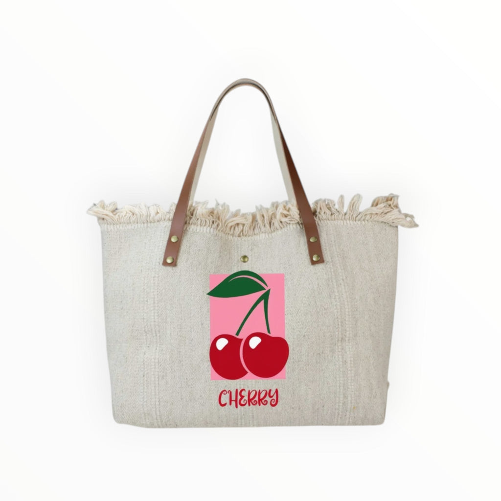 Sac Cabas Coton Garni Cuir LOUISA LEE