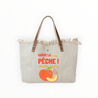 Sac Cabas Coton Garni Cuir LOUISA LEE