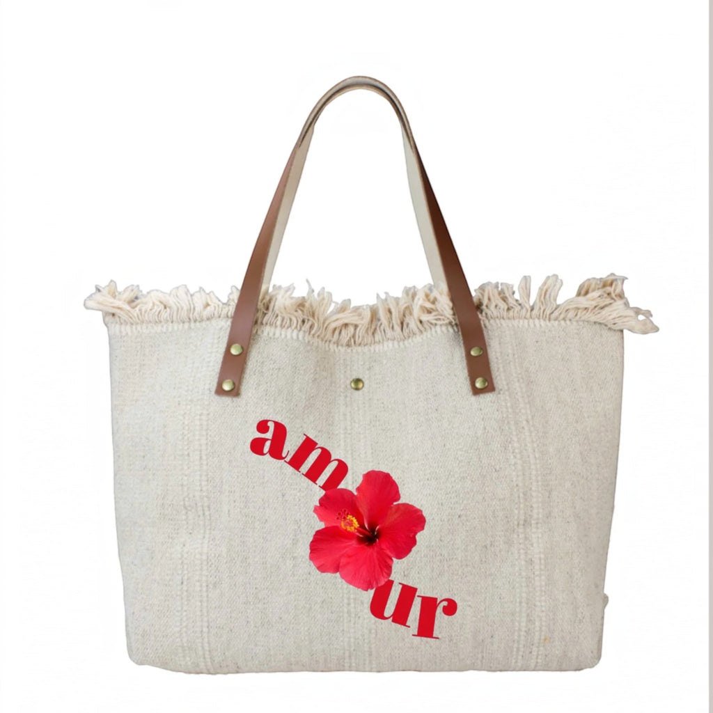 Sac Cabas Coton Garni Cuir LOUISA LEE
