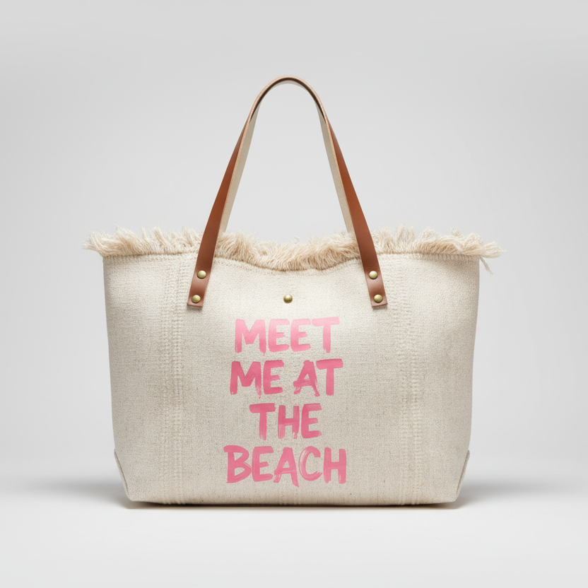 Sac Cabas Coton et Cuir  Louisa Lee