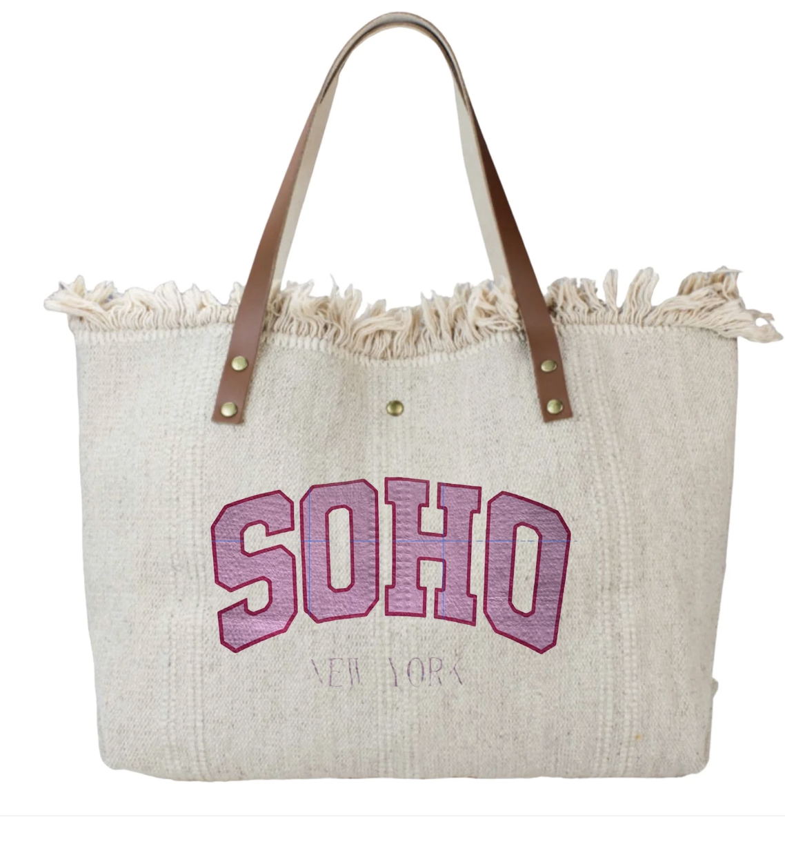 Sac Cabas Coton & Cuir – Soho, Mojito, Cocktail LOUISA LEE - Sacs - LOUISA LEE