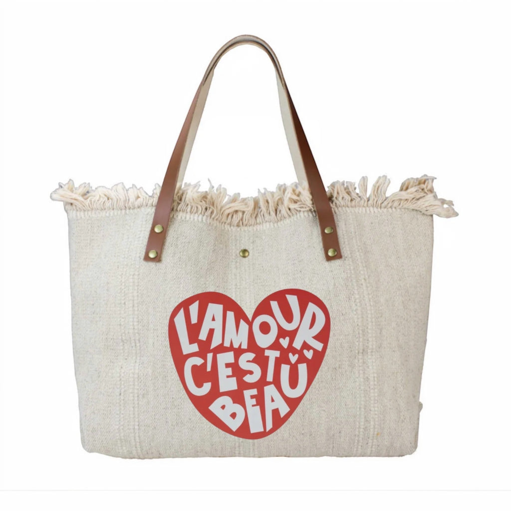 Sac Cabas Coton Garni Cuir LOUISA LEE