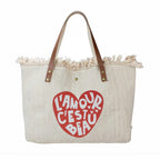 Sac Cabas Coton Garni Cuir LOUISA LEE