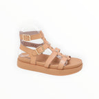 Sandale Gladiateur Simili Cuir Brides Cloutées Semelle Épaisse – Stephan Paris - Chaussure Femme - Stephan Paris