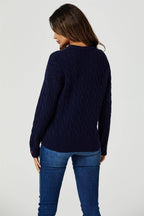 Pull Maille Torsadée Cœurs Rouges FS collection - Pulls et Sweaters - FS Collection (Germany)