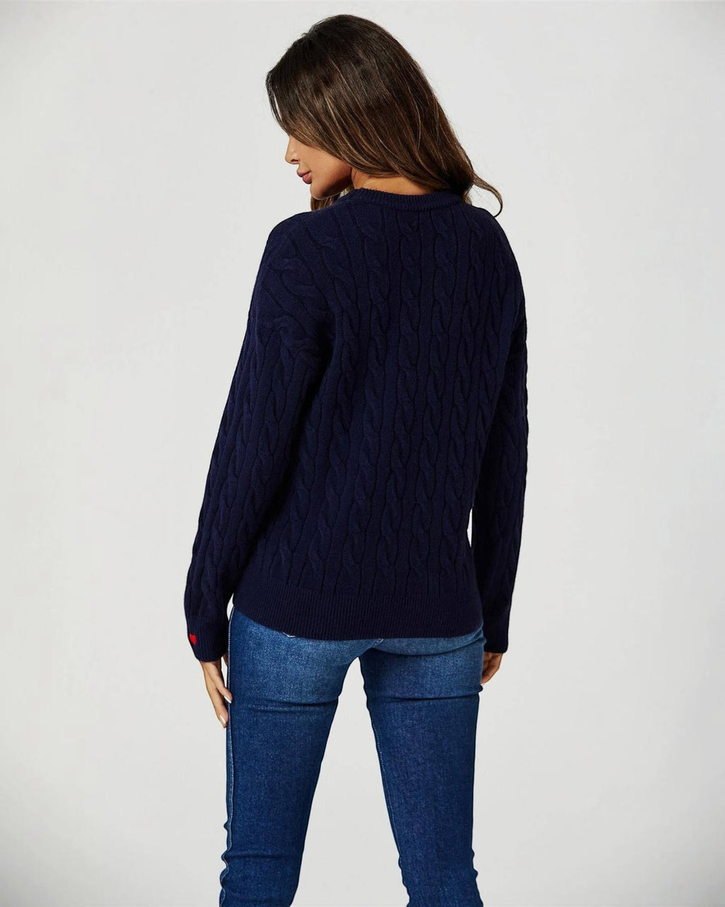 Pull Maille Torsadée Cœurs Rouges FS collection - Pulls et Sweaters - FS Collection (Germany)