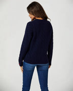Pull Maille Torsadée Cœurs Rouges FS collection - Pulls et Sweaters - FS Collection (Germany)