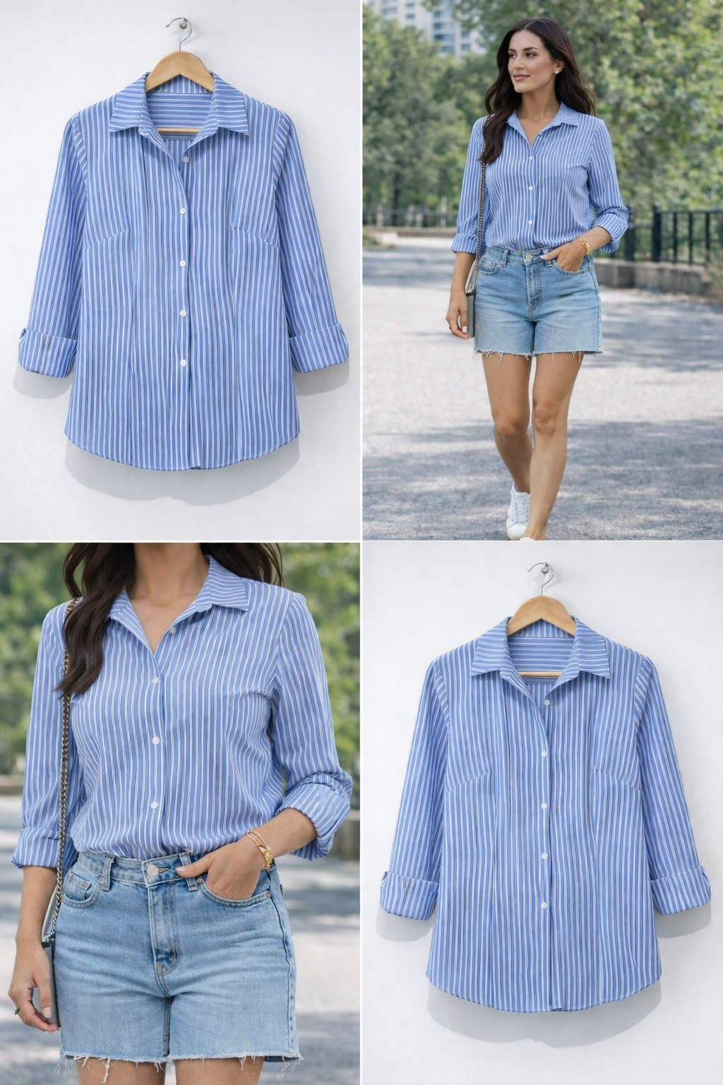 Chemise en Coton à Rayures – ESTEE BROWN - Chemise Femme - ESTEE BROWN