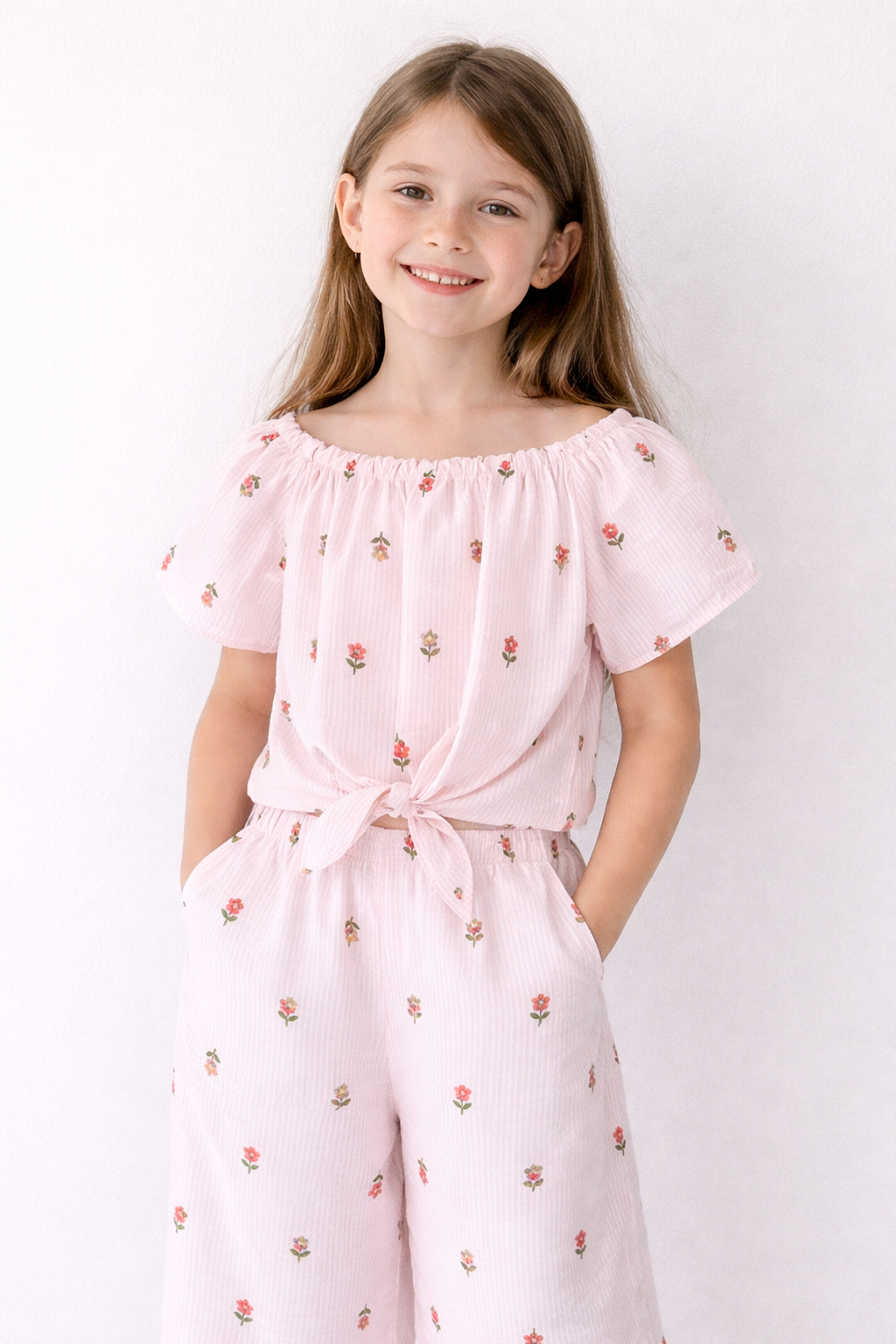 Ensemble 2 Pièces Fleurs Fille - MINI MIGNON PARIS