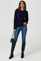 Pull Maille Torsadée Cœurs Rouges FS collection - Pulls et Sweaters - FS Collection (Germany)