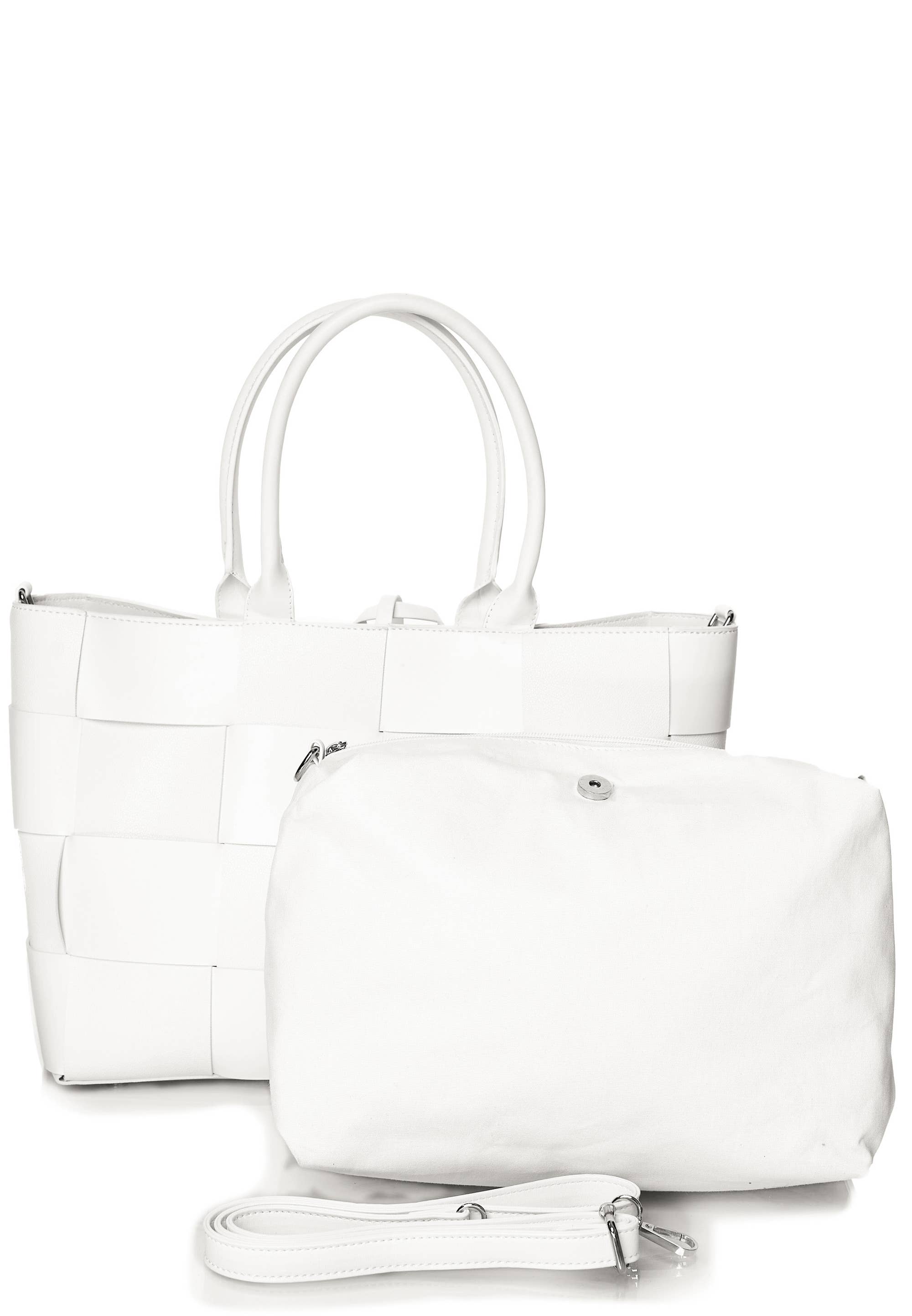 Sac Miraloma HJS - Sac Tressé Blanc avec Mini-Pochette