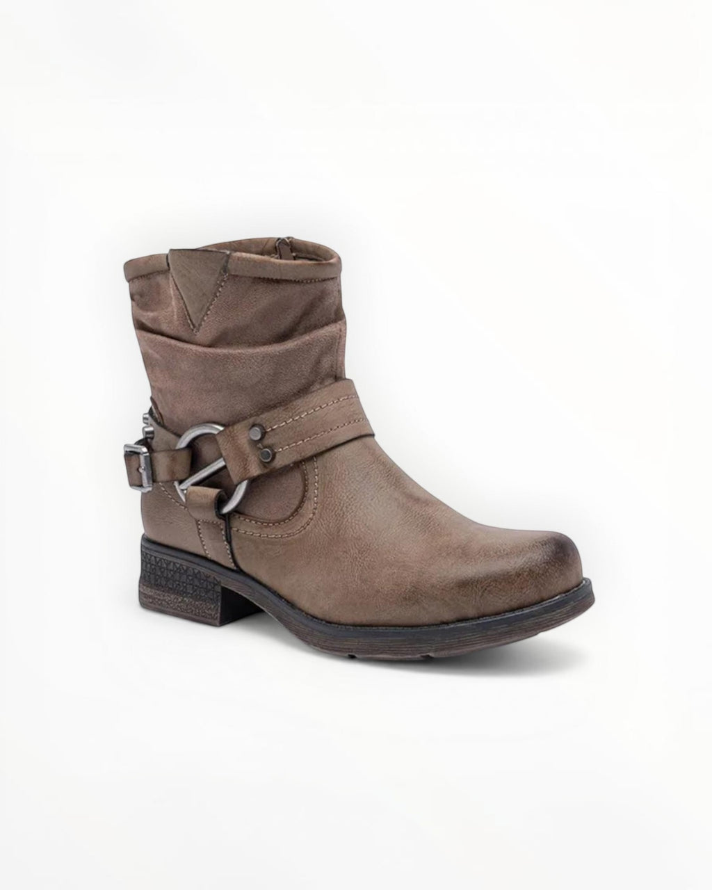 Bottine Rock-Chic Détails Métalliques Fermeture Éclair – LADY GLORY