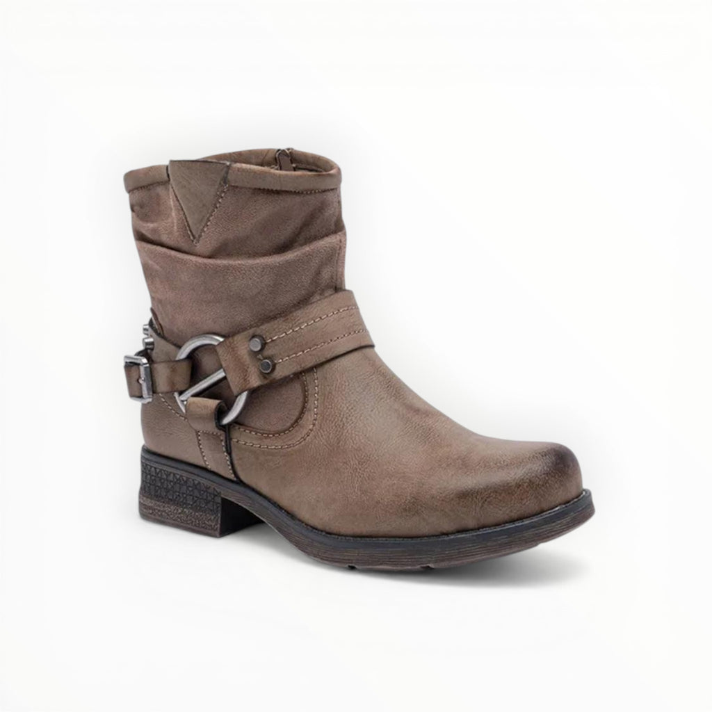 Bottine Rock-Chic Détails Métalliques Fermeture Éclair – LADY GLORY - Chaussure Femme - LADY GLORY
