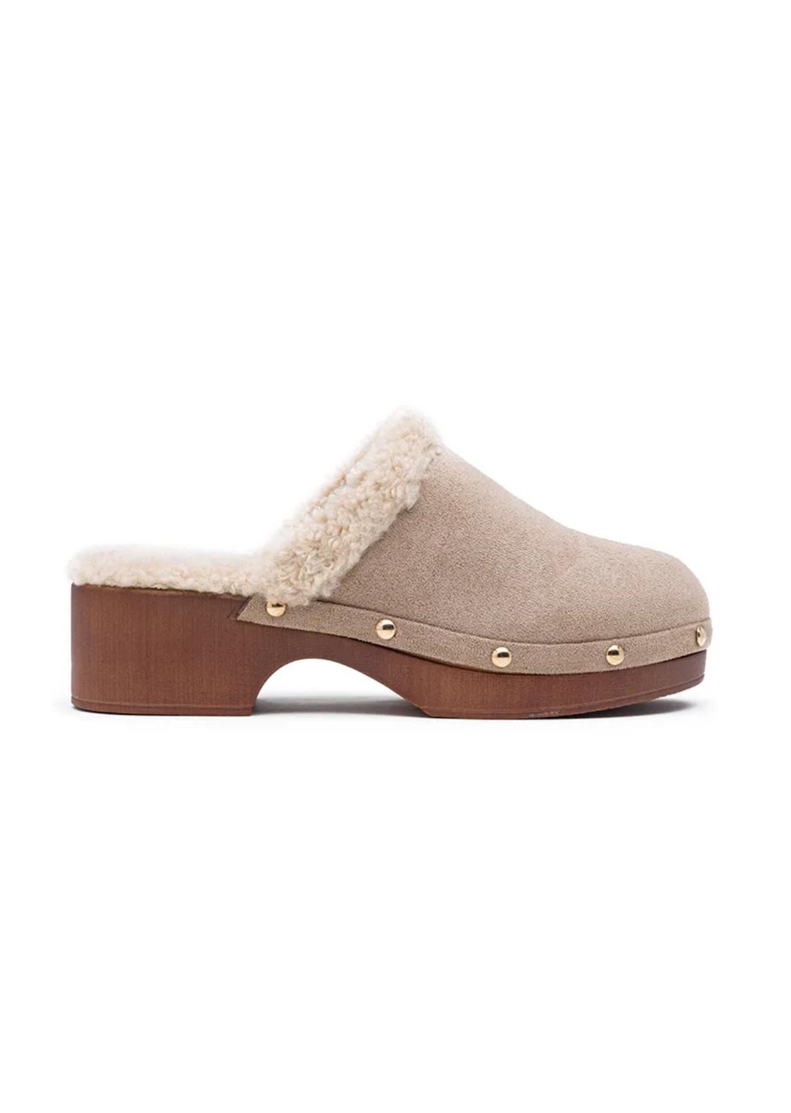 Sabot Fourré Style Scandinave Semelle Moumoute PU – LADY GLORY