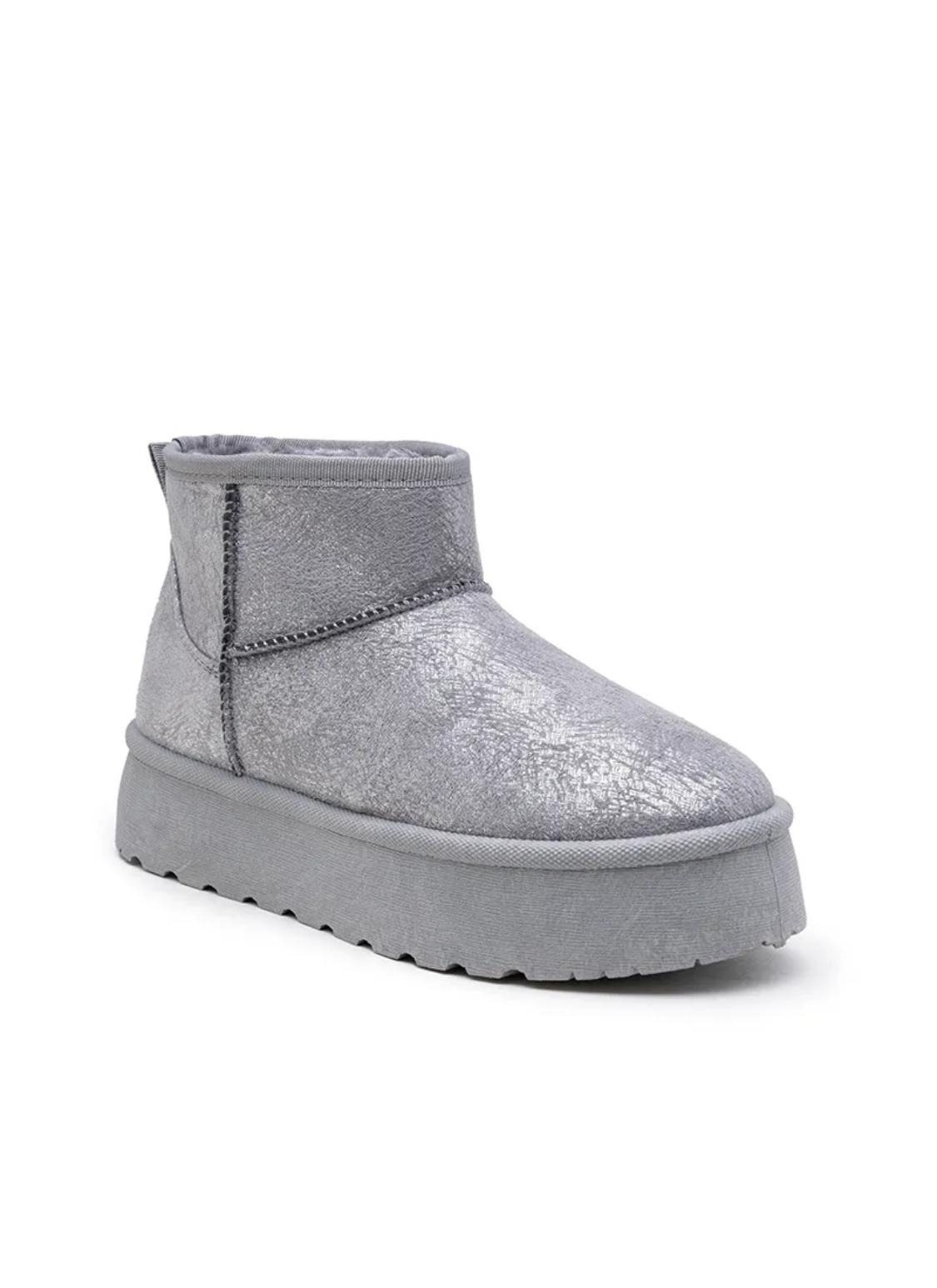 Chelsea Boot Plateforme Effet Brillant PU À Enfiler – LADY GLORY