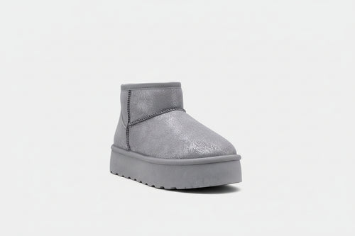 Chelsea Boot Plateforme Effet Brillant PU À Enfiler – LADY GLORY