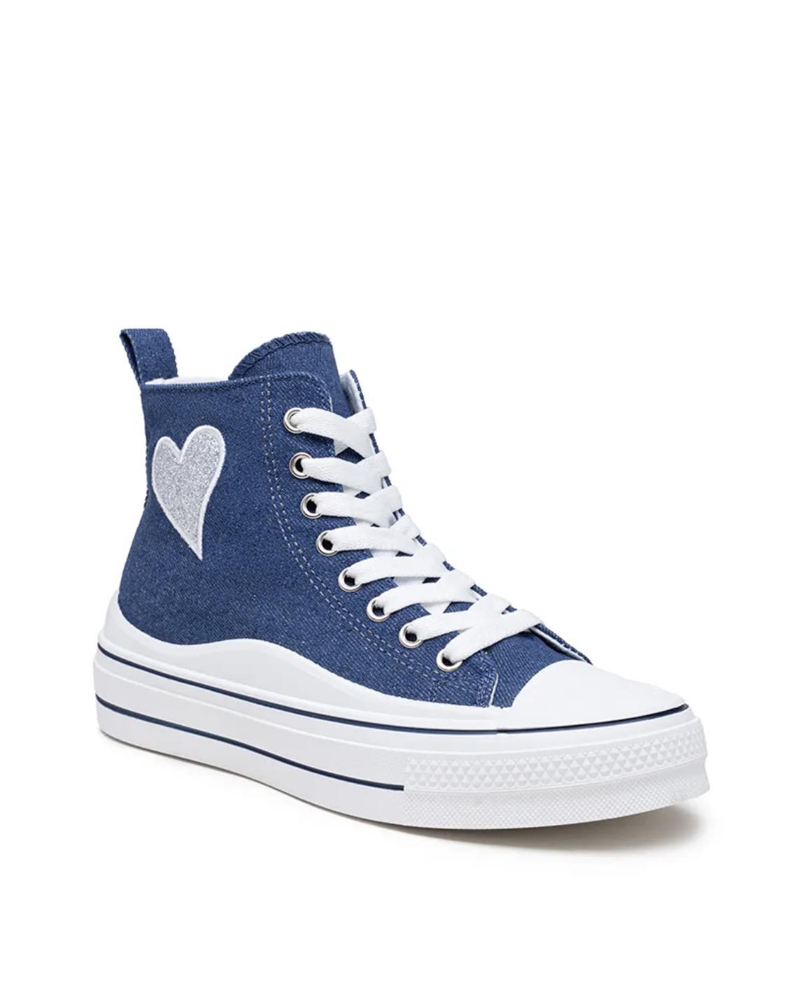 Basket Montante Plateforme « Cœur » – LADY GLORY