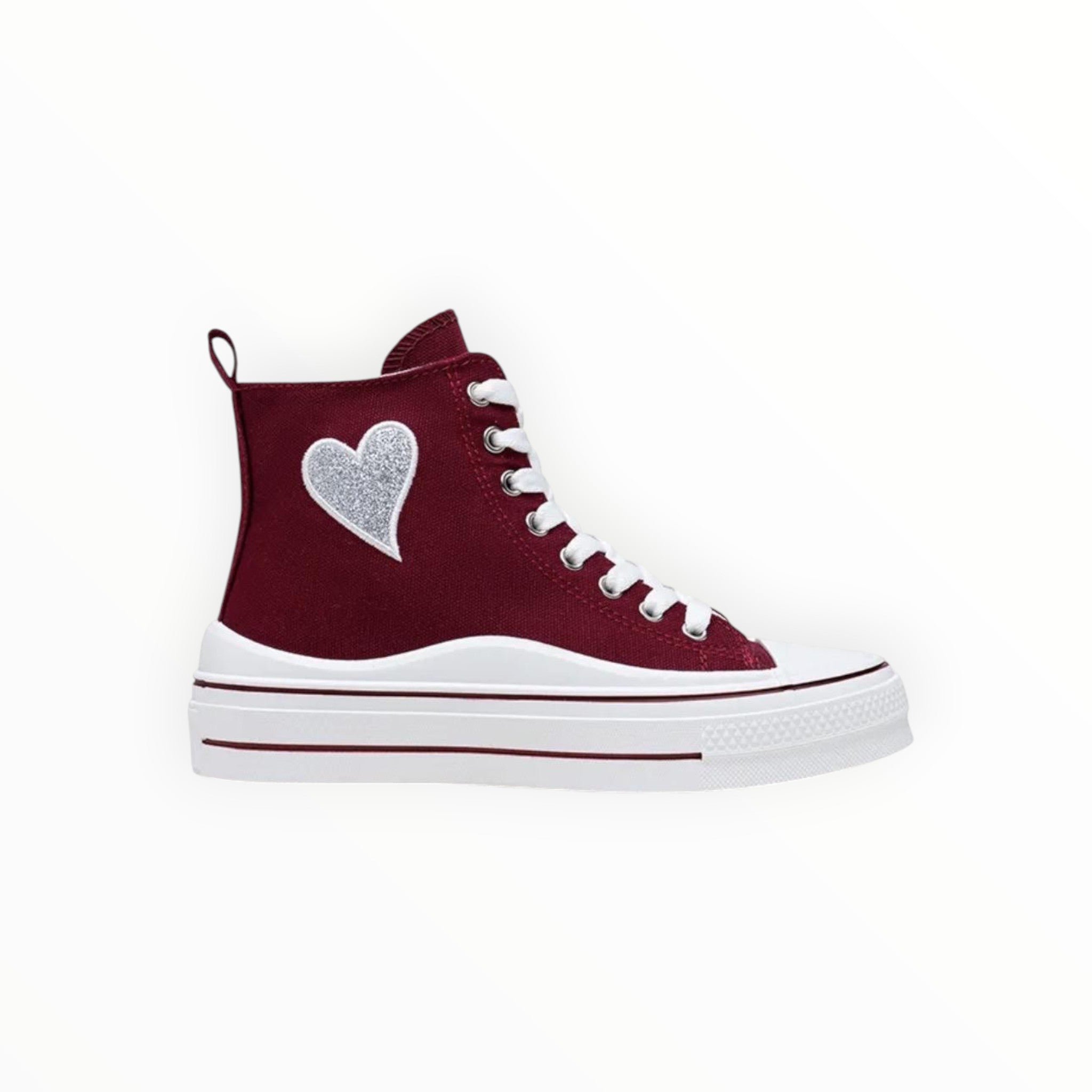 Basket Montante Plateforme « Cœur » – LADY GLORY - Chaussure Femme - LADY GLORY
