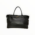 Sac Cabas Cuir Véritable Grainé Fermoir Doré LOUISA LEE - Sacs - LOUISA LEE