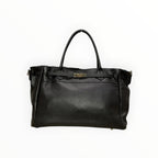 Sac Cabas Cuir Véritable Grainé Fermoir Doré LOUISA LEE - Sacs - LOUISA LEE