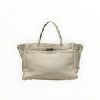 Sac Cabas Cuir Véritable Grainé Fermoir Doré LOUISA LEE - Sacs - LOUISA LEE
