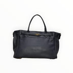 Sac Cabas Cuir Véritable Grainé Fermoir Doré LOUISA LEE - Sacs - LOUISA LEE