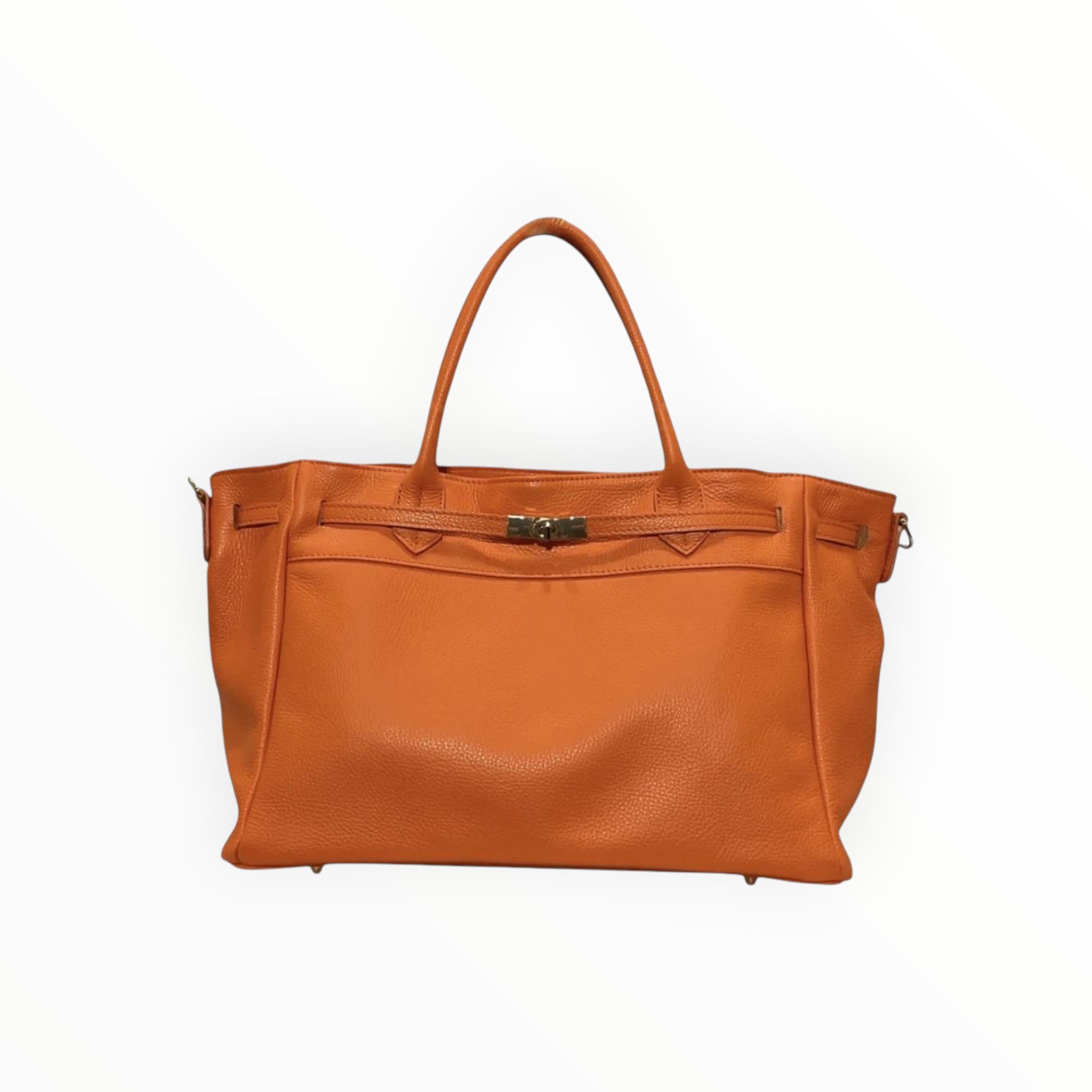 Sac Cabas Cuir Véritable Grainé Fermoir Doré LOUISA LEE - Sacs - LOUISA LEE