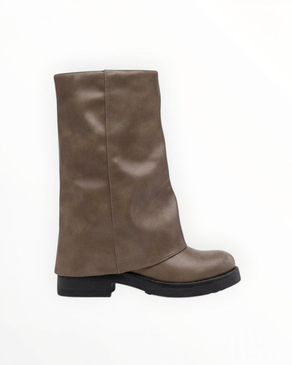 Bottes Mi-Mollet Similicuir Souple Tige Ample LADY GLORY - Chaussure Femme - LADY GLORY