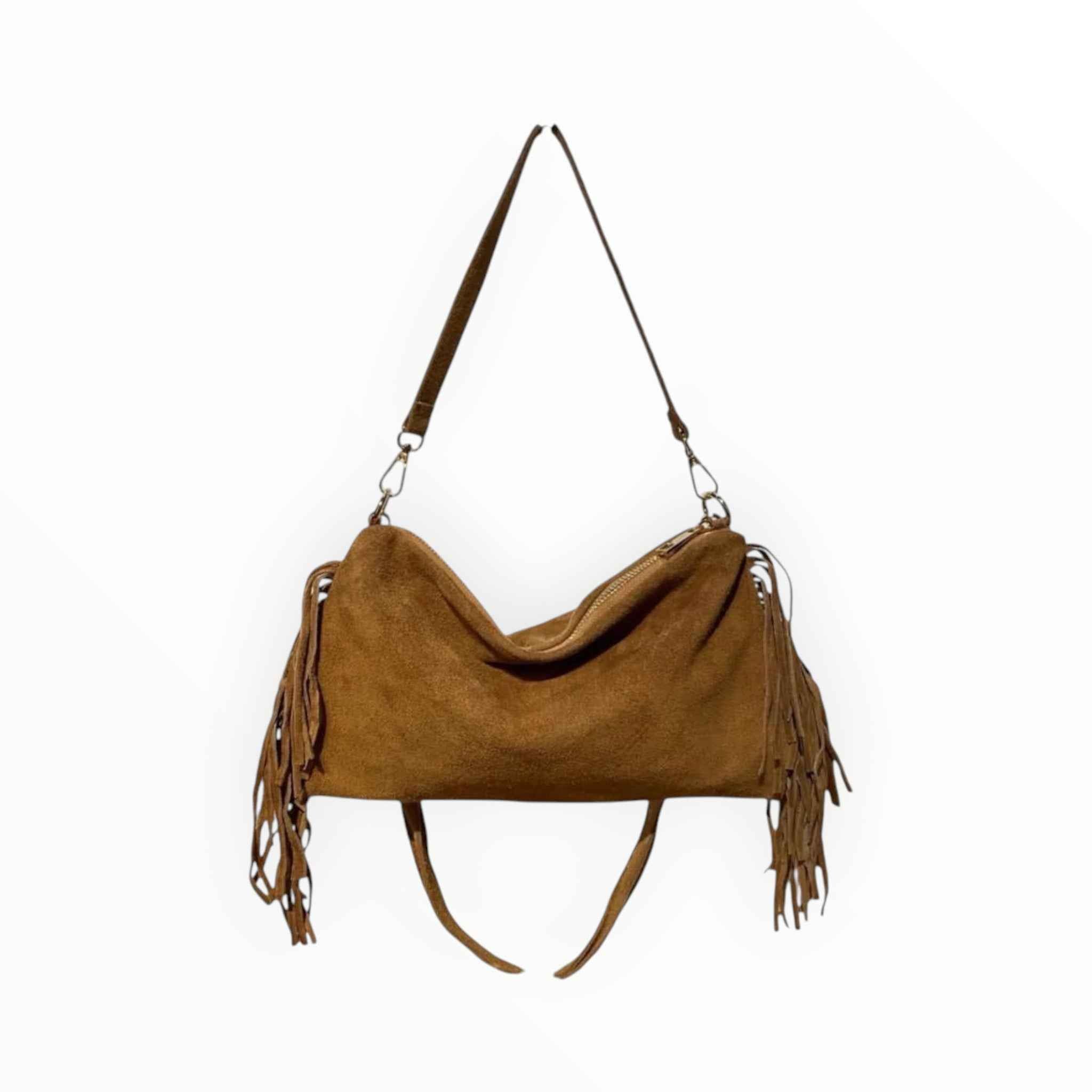 Sac Cuir Suédé Franges Recto LOUISA LEE