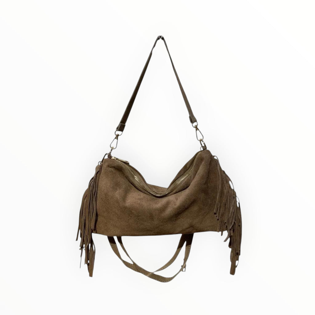 Sac Cuir Suédé Franges Recto LOUISA LEE