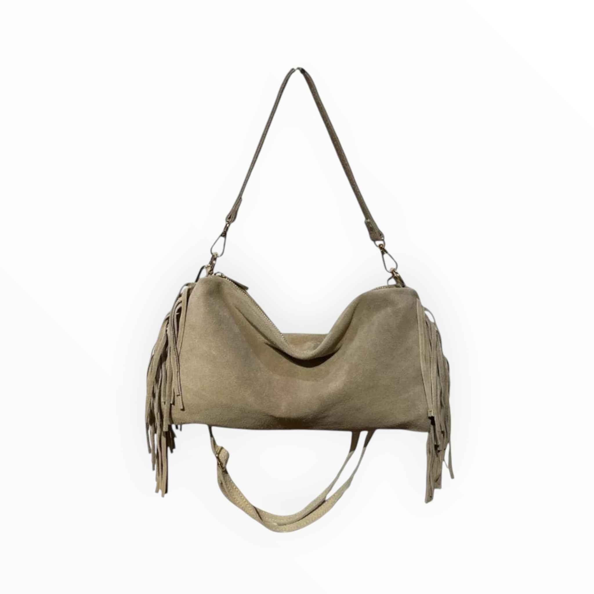 Sac Cuir Suédé Franges Recto LOUISA LEE