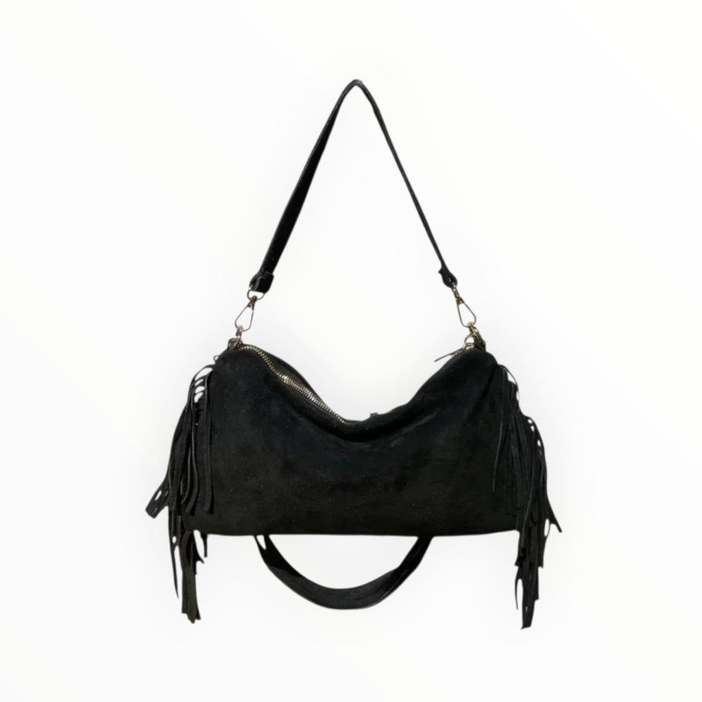 Sac Cuir Suédé Franges Recto LOUISA LEE - Sacs - LOUISA LEE