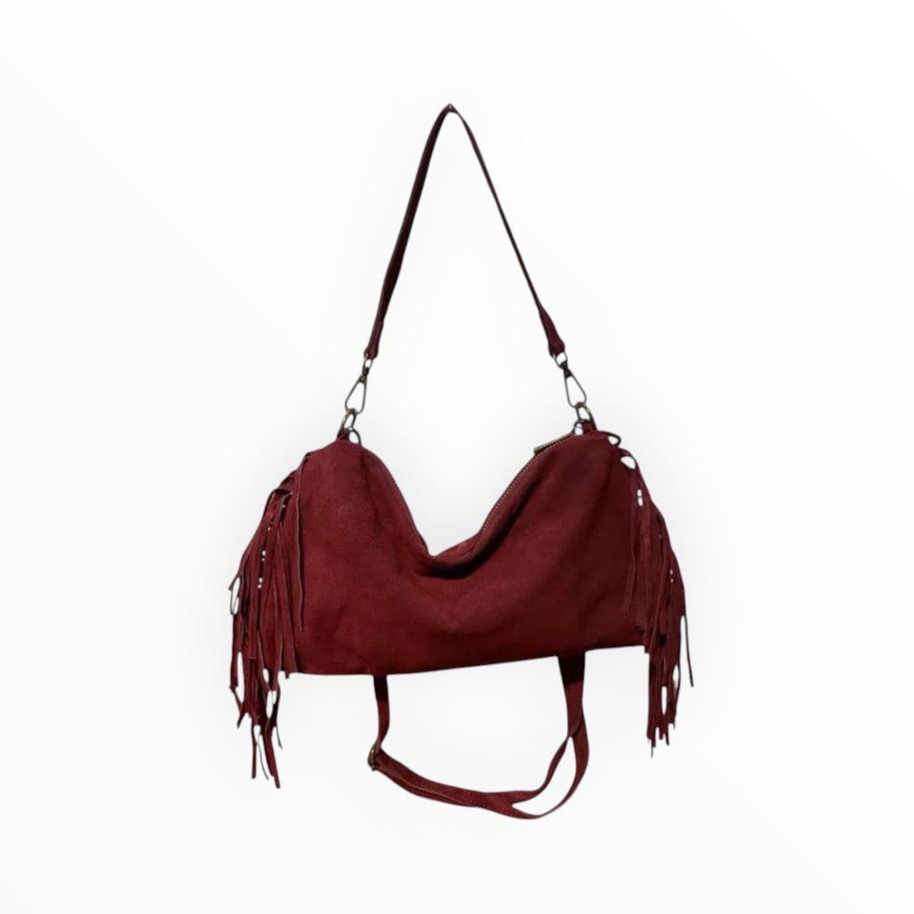 Sac Cuir Suédé Franges Recto LOUISA LEE - Sacs - LOUISA LEE